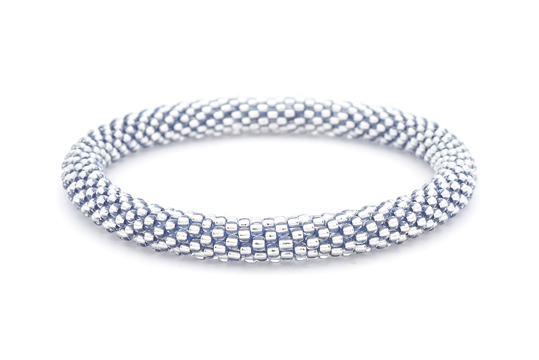 Sashka Co. Kids Bracelet Clear Bead w/ Dark Blue Thread Clear Blue Sparkle Bracelet - Kids