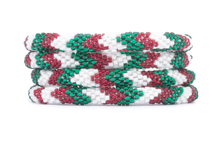 Sashka Co. Kids Bracelet Green / Red / White Christmas Bracelet - Kids
