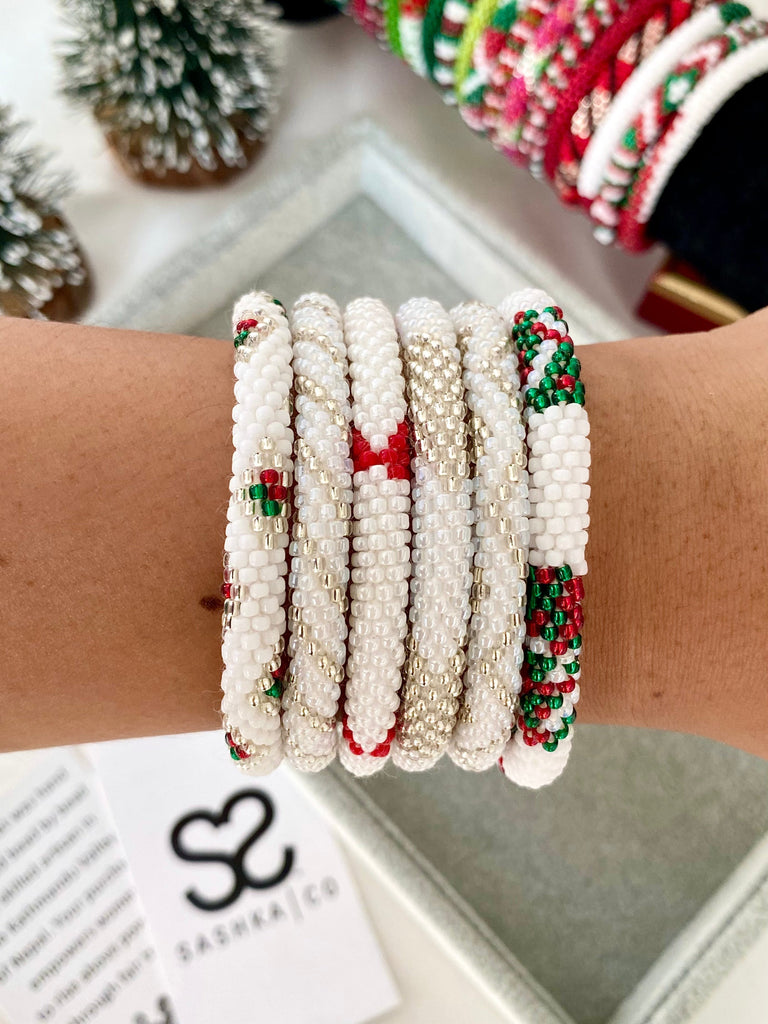 ❄️ Winter Whites: The Perfect White & Clear Sashka Co. Bracelets for the Holiday Season