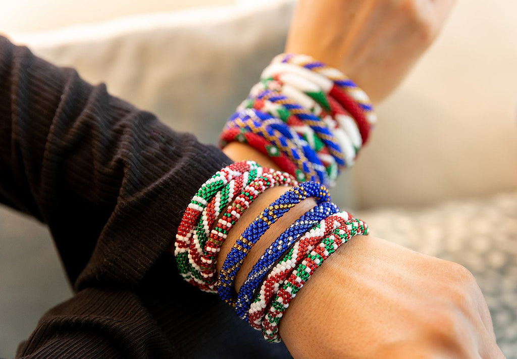 Getting ready for the Holidays with Sashka Co. Nepal Bracelets!