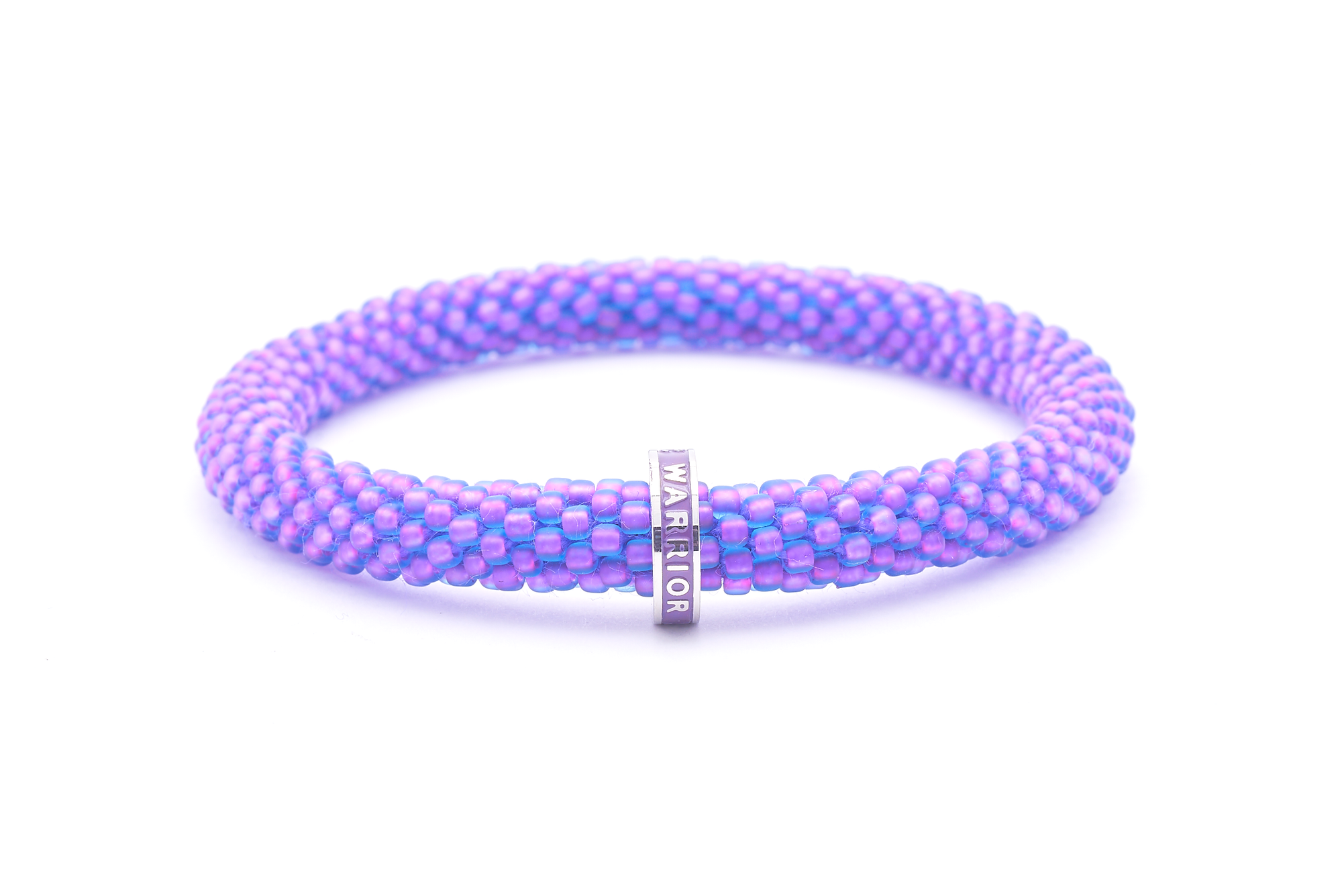 Sashka Co. Beaded Friendship Bracelet Matte Purple w/ Purple Warrior Charm Bracelet