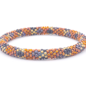 Sashka Co. handmade glass beaded friendship bracelet with matte browns, matte black, and matte tan glass beads. Crafted in Nepal by skilled artisans.