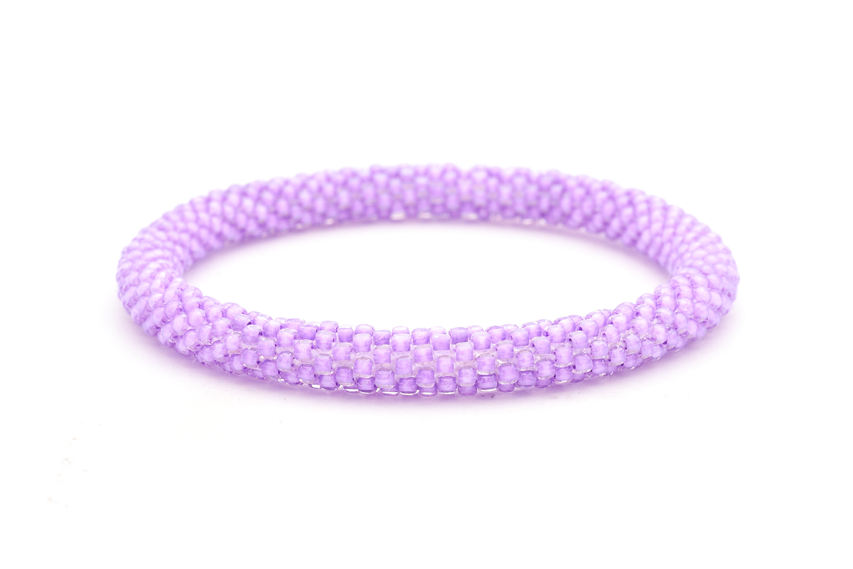 Sashka Co handmade beaded friendship bracelet with lilac glass beads. Crafted in Nepal by skilled artisans in a solid pattern.