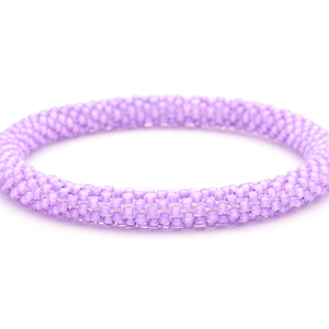 Sashka Co handmade beaded friendship bracelet with lilac glass beads. Crafted in Nepal by skilled artisans in a solid pattern.