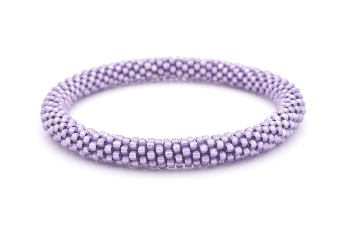 Sashka Co handmade beaded friendship bracelet with solid purple glass beads. Crafted in Nepal by skilled artisans.