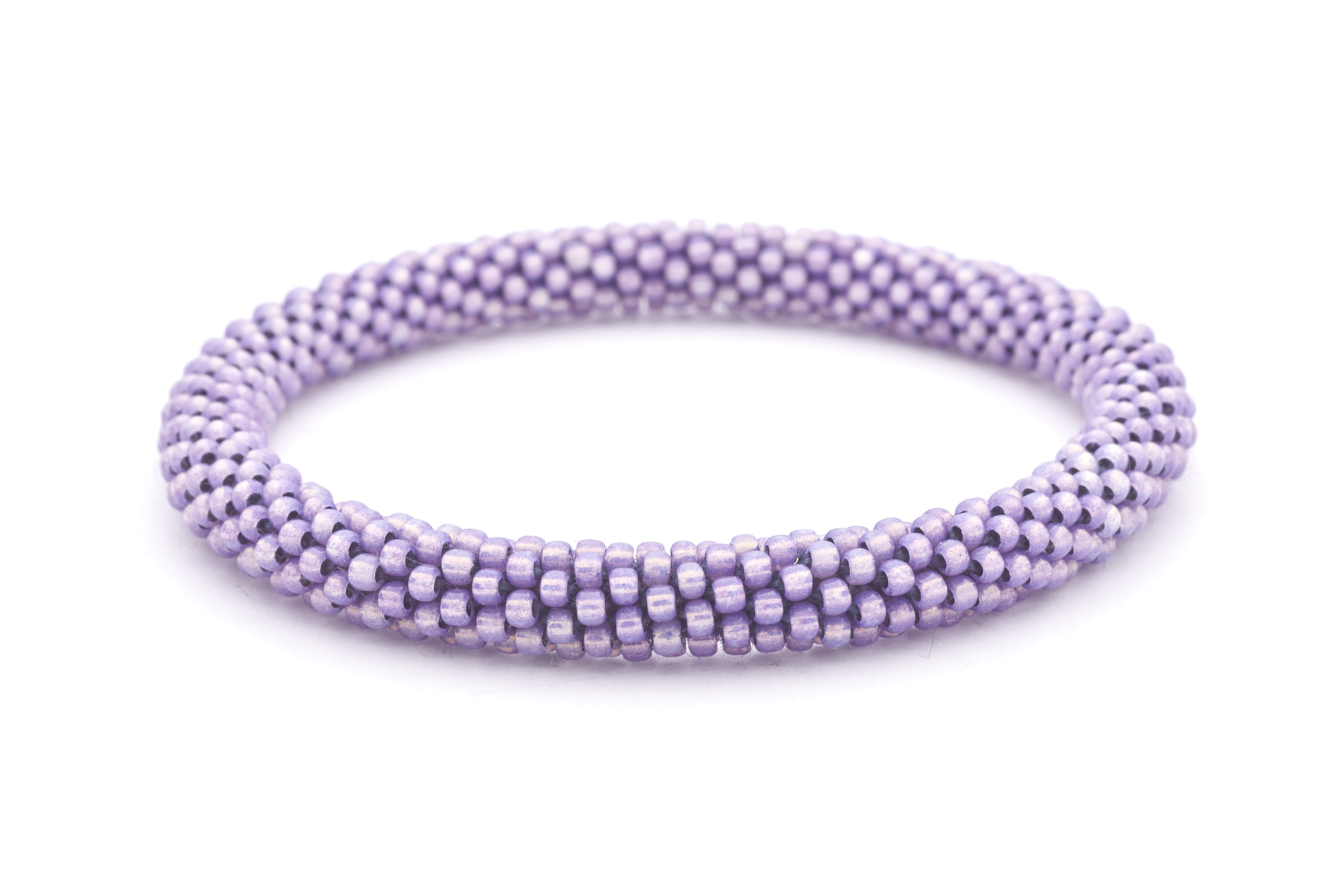 Sashka Co handmade beaded friendship bracelet with solid purple glass beads. Crafted in Nepal by skilled artisans.