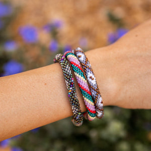 Stack of 3 Sashka Co. Bracelets with mixed colors