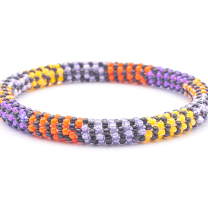 Sashka Co. Beaded Friendship Bracelet Black / Purple / Orange / Yellow Autumn Patch Bracelet