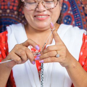 Sashka Co. Beaded Friendship Bracelet Black / White Campus Bracelet