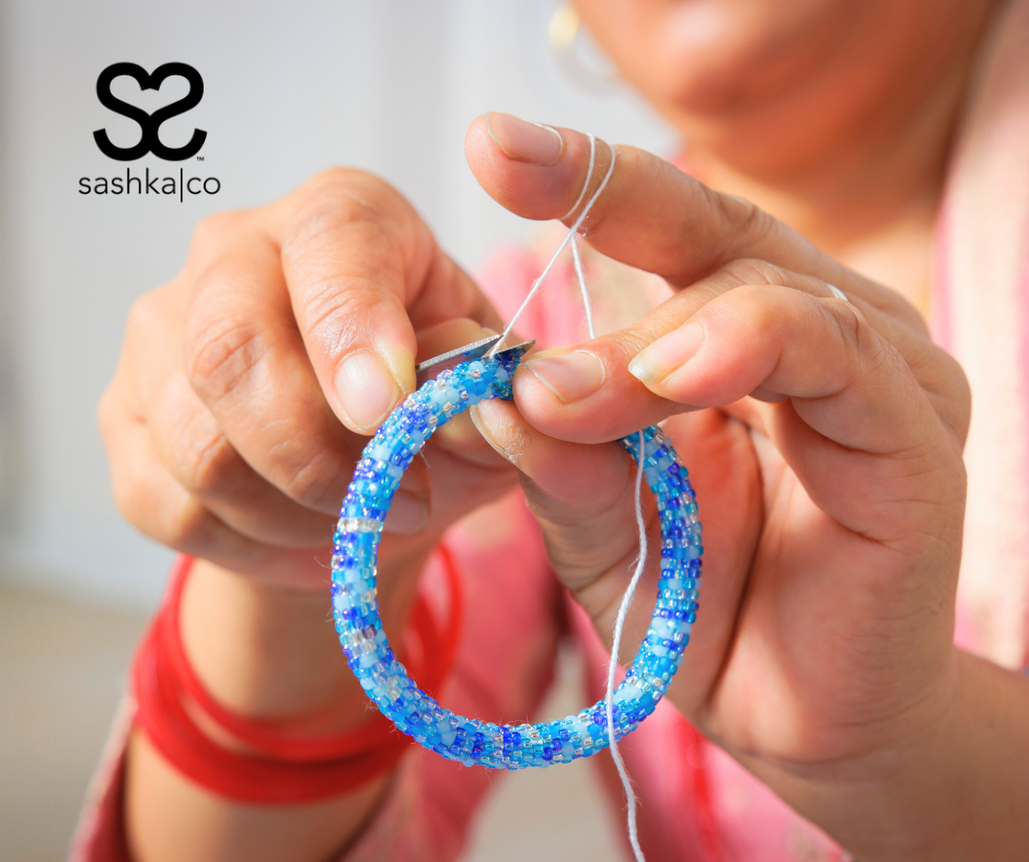 Sashka Co. Beaded Friendship Bracelet Blue mix Blue Fun Bracelet