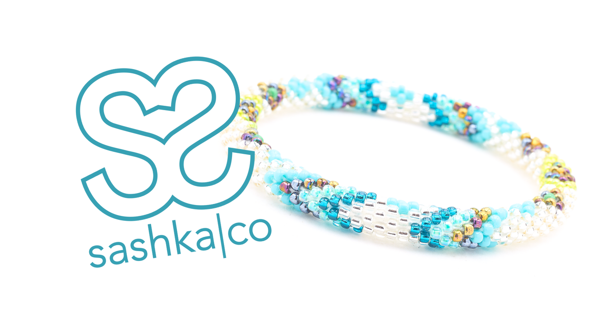 Sashka Co. Beaded Friendship Bracelet Clear / Turquoise / Teal / Green / Mixed Cove Bracelet