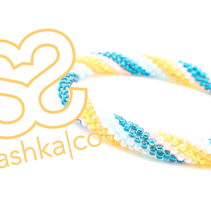 Sashka Co. Beaded Friendship Bracelet Extended Teal / Mint / Orange / Green / Pink Sunset Swell Bracelet - Extended 8"