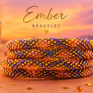 Sashka Co. Beaded Friendship Bracelet Iridescent Orange / Gold / Iridescent Ember Bracelet