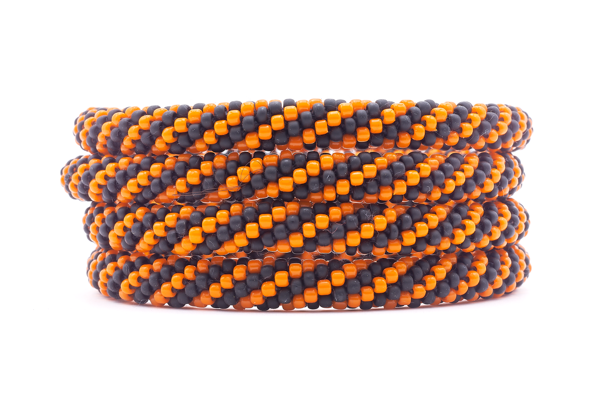 Sashka Co. Beaded Friendship Bracelet Matte Black / Orange Mischief Bracelet