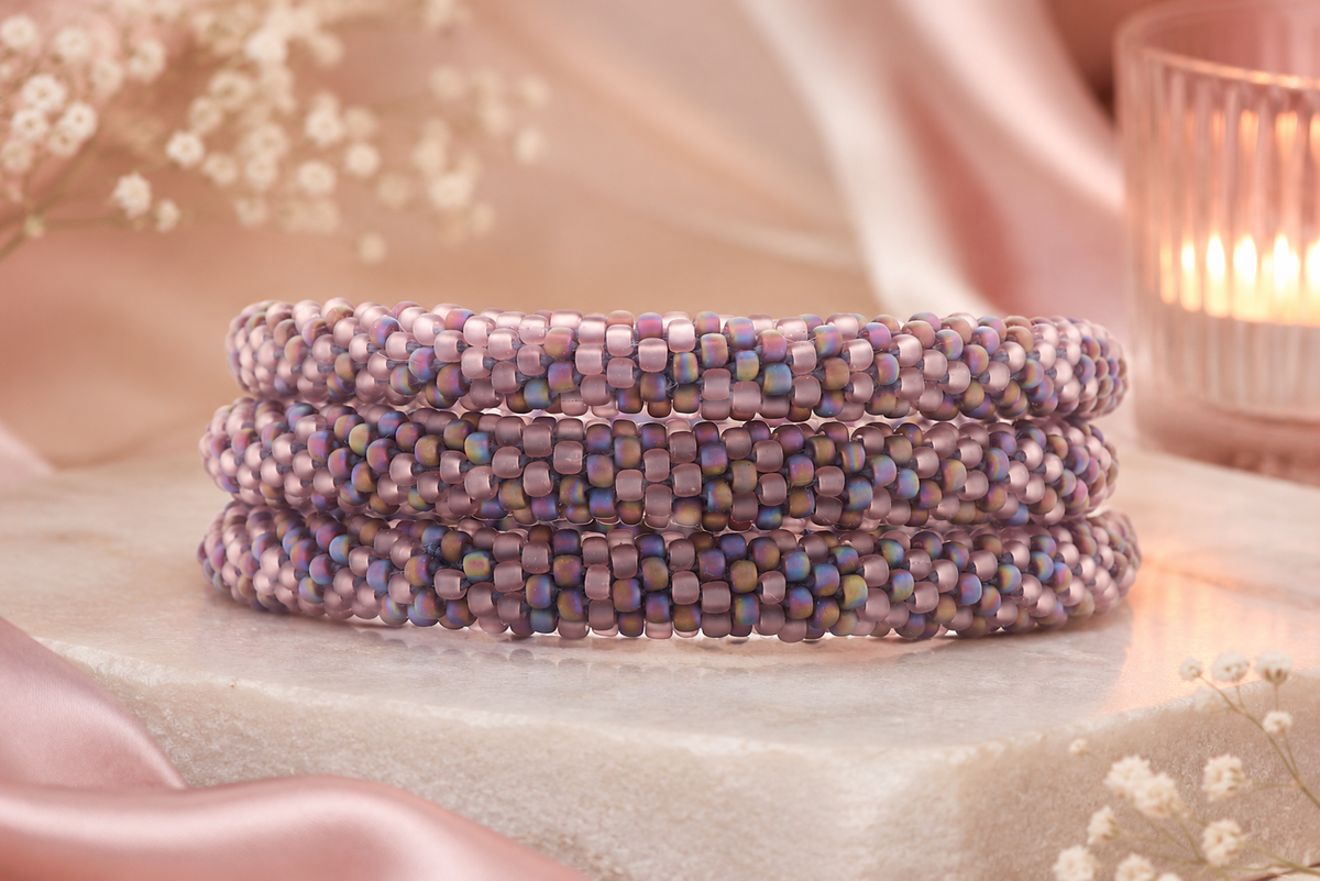 Sashka Co. Beaded Friendship Bracelet Matte Mauve Mix Limited Matte Iridescent Bracelet