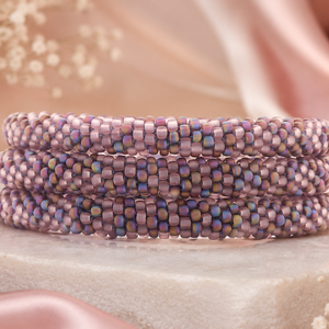Sashka Co. Beaded Friendship Bracelet Matte Mauve Mix Limited Matte Iridescent Bracelet