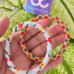 Sashka Co. Beaded Friendship Bracelet Mixed Floral Veil Bracelet