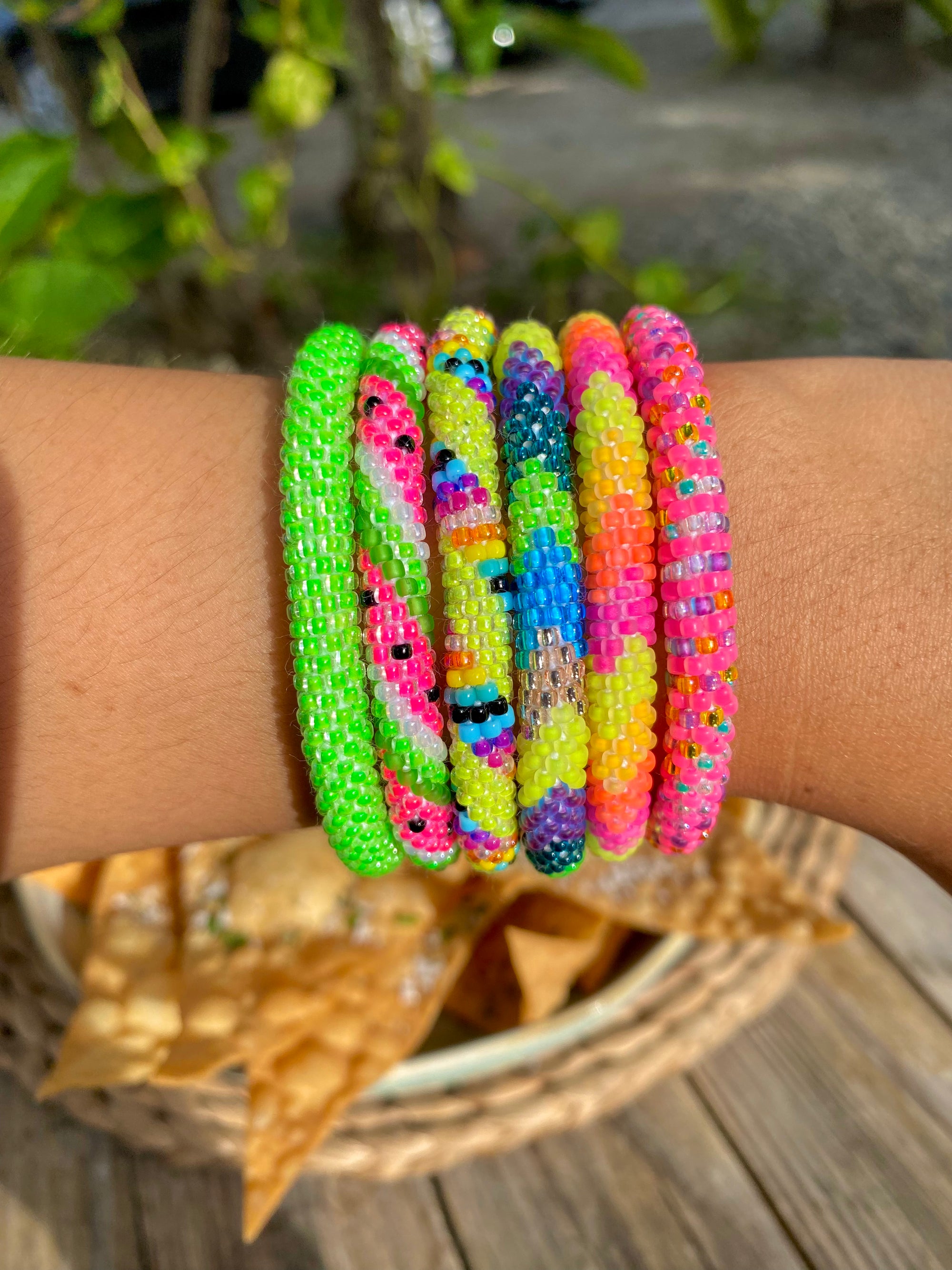 Sashka Co. Beaded Friendship Bracelet Neon Pink / Neon yellow / Neon Orange Neon Sunrise Bracelet