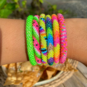 Sashka Co. Beaded Friendship Bracelet Neon Pink / Neon yellow / Neon Orange Neon Sunrise Bracelet
