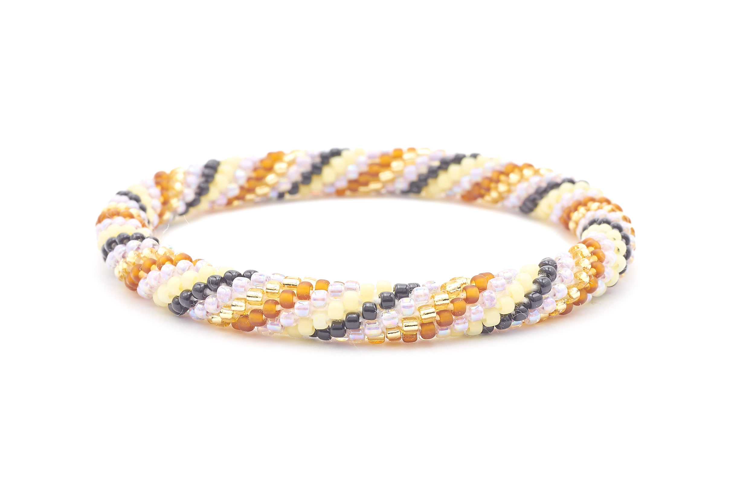 Sashka Co. Beaded Friendship Bracelet Purple / Champagne Gold / Matte Brown / Yellow / Black Infinity Bracelet