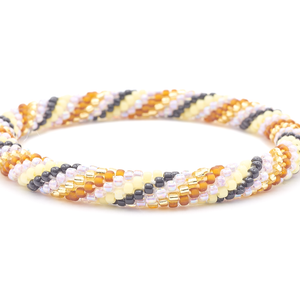 Sashka Co. Beaded Friendship Bracelet Purple / Champagne Gold / Matte Brown / Yellow / Black Infinity Bracelet