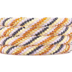 Sashka Co. Beaded Friendship Bracelet Purple / Champagne Gold / Matte Brown / Yellow / Black Infinity Bracelet