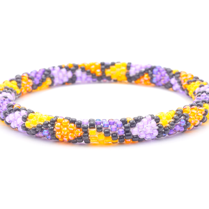 Sashka Co. Beaded Friendship Bracelet Purple / Orange / Black / Yellowish Orange Spooky Night Bracelet