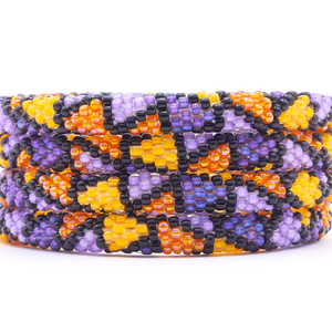 Sashka Co. Beaded Friendship Bracelet Purple / Orange / Black / Yellowish Orange Spooky Night Bracelet