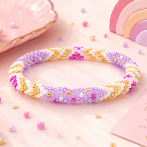 Sashka Co. Beaded Friendship Bracelet Purple / White / Champagne Gold / Fuchsia Juliette Bracelet