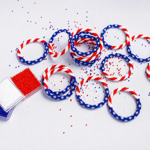 Sashka Co. Beaded Friendship Bracelet Red / White / Blue USA Flag Bracelet