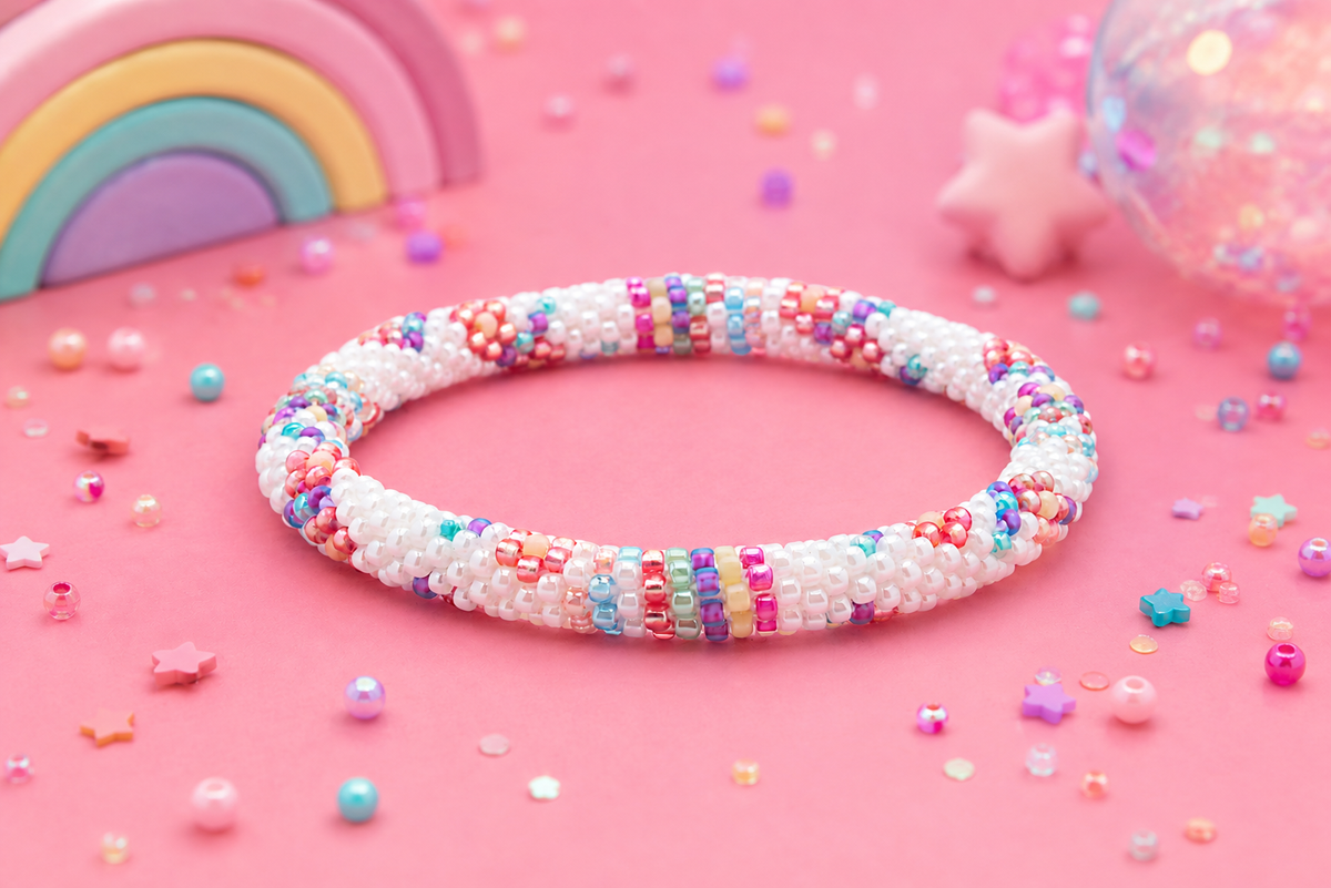 Sashka Co. Beaded Friendship Bracelet White / Mixed Bright and Happy Bracelet