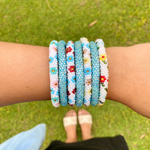 Sashka Co. Beaded Friendship Bracelet White / Red / Blue / Gold Sky Kissed Bracelet