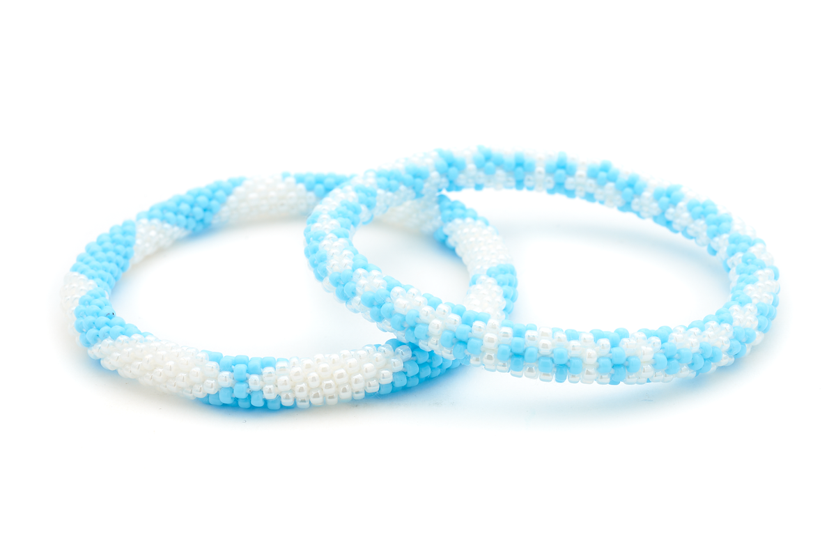 Sashka Co. Bracelet Set Baby Blue / White Heavenly Blue Set of 2 - Extended 8"