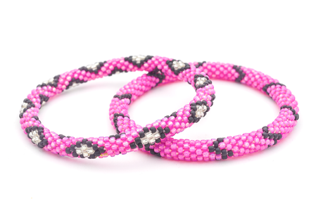 Sashka Co. Bracelet Set Pink / Black / Clear Be Mine Bracelet Set of 2