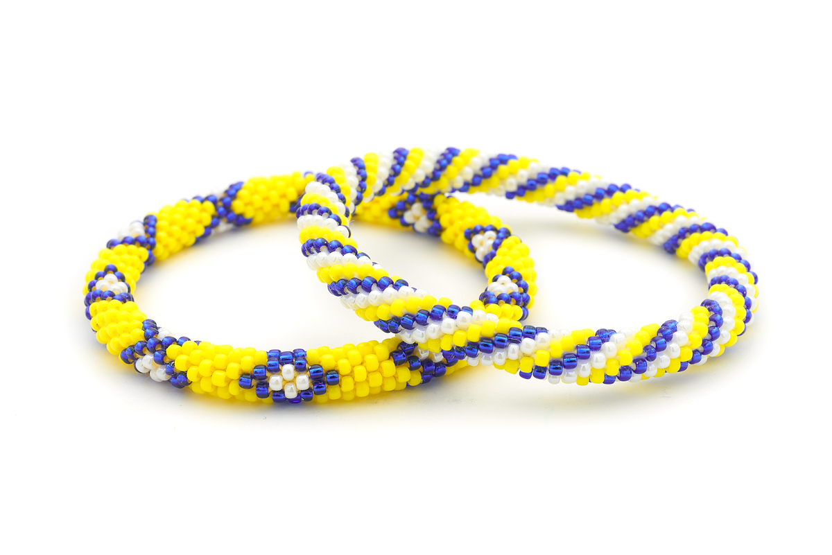 Sashka Co. Bracelet Set Yellow / White / Blue Citrus Breeze Set of 2 - Extended 8"