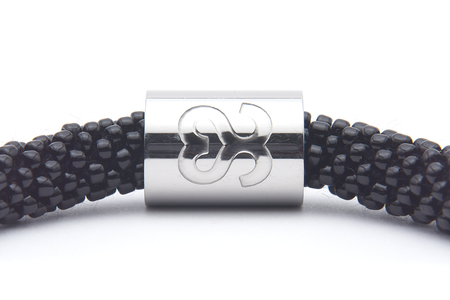 Sashka Co. Charm Bracelet Black w/ Silver Run Charm Run Word Charm Bracelet