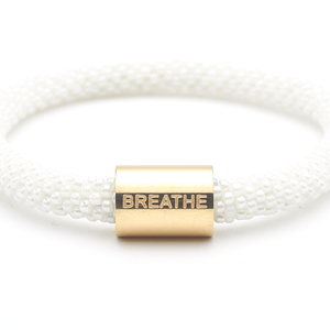 Sashka Co. Charm Bracelet White / Rose Gold Breathe Charm Bracelet