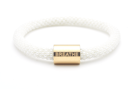 Sashka Co. Charm Bracelet White / Rose Gold Breathe Charm Bracelet