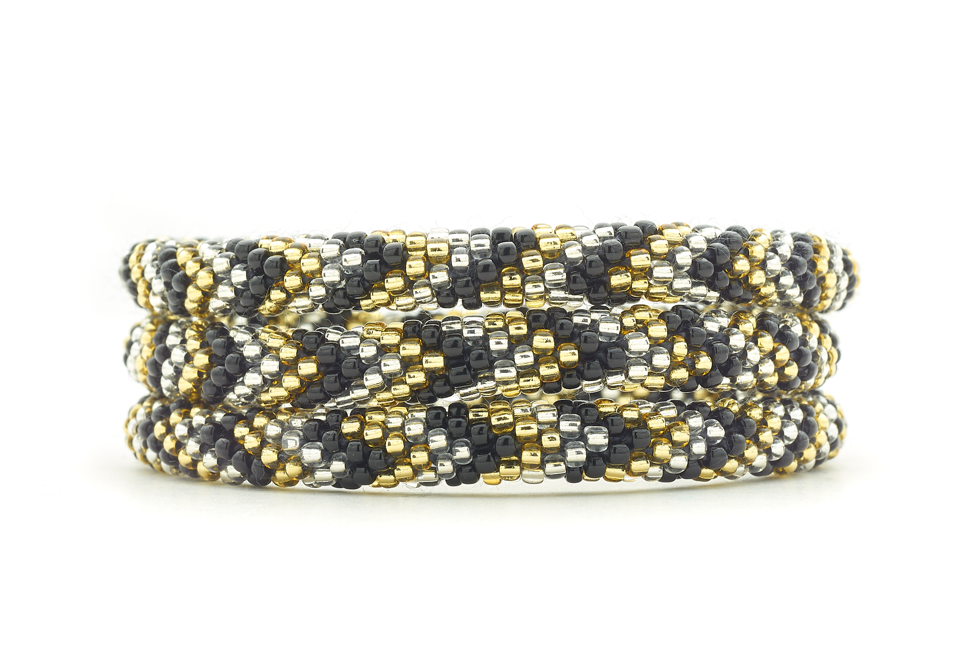 Sashka Co. Extended 8" Bracelet Black / Clear / Champagne Gold Midnight Elegance Bracelet - Extended 8"