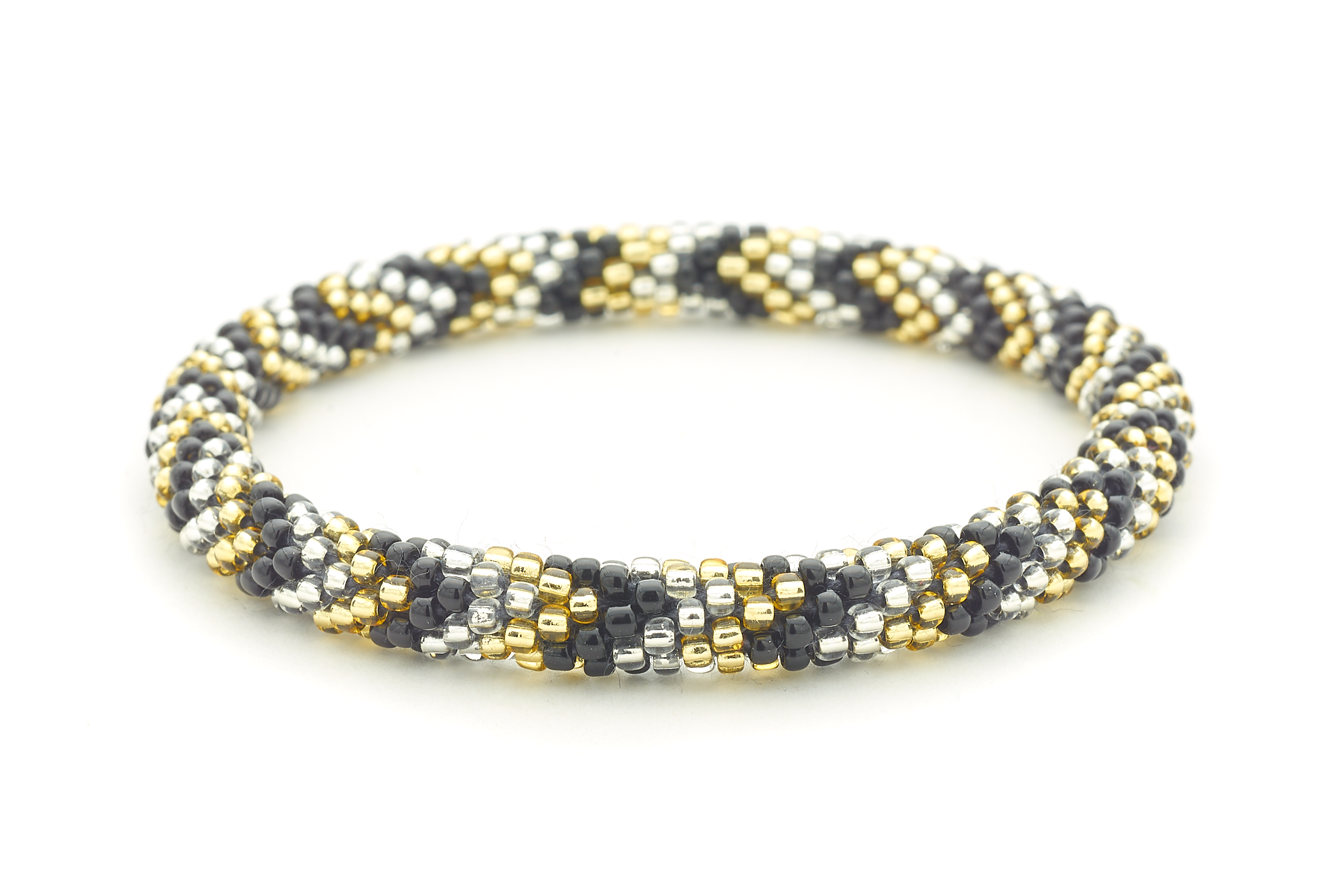 Sashka Co. Extended 8" Bracelet Black / Clear / Champagne Gold Midnight Elegance Bracelet - Extended 8"