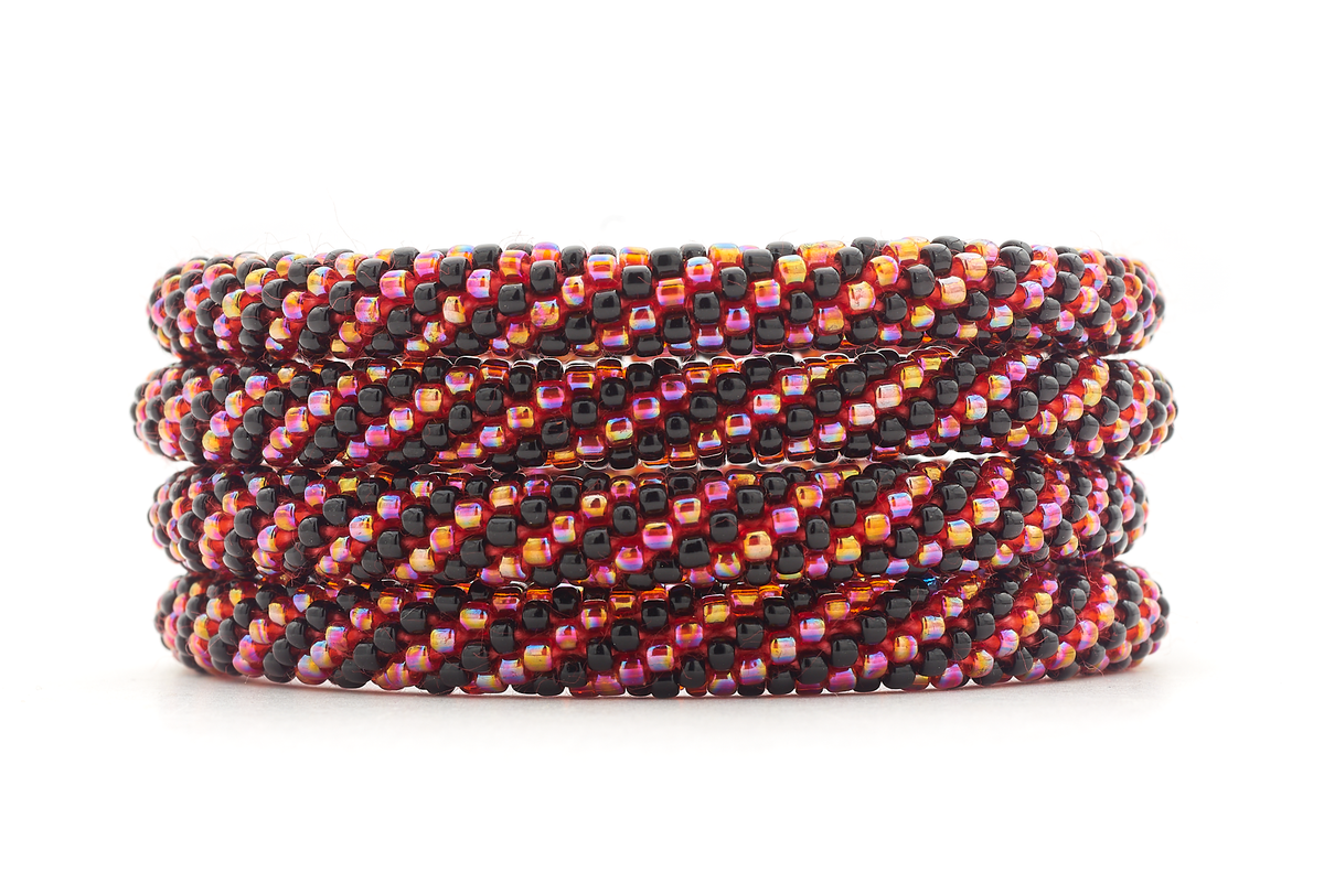 Sashka Co. Extended 8" Bracelet Black / Iridescent Red Stadium Bracelet - Extended 8"
