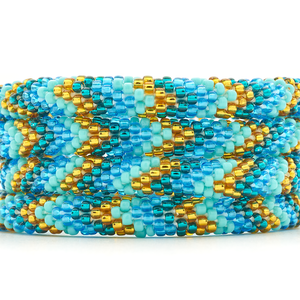 Sashka Co. Extended 8" Bracelet Blue / Gold / Teal / Turquoise Caribbean Shores Bracelet - Extended 8"