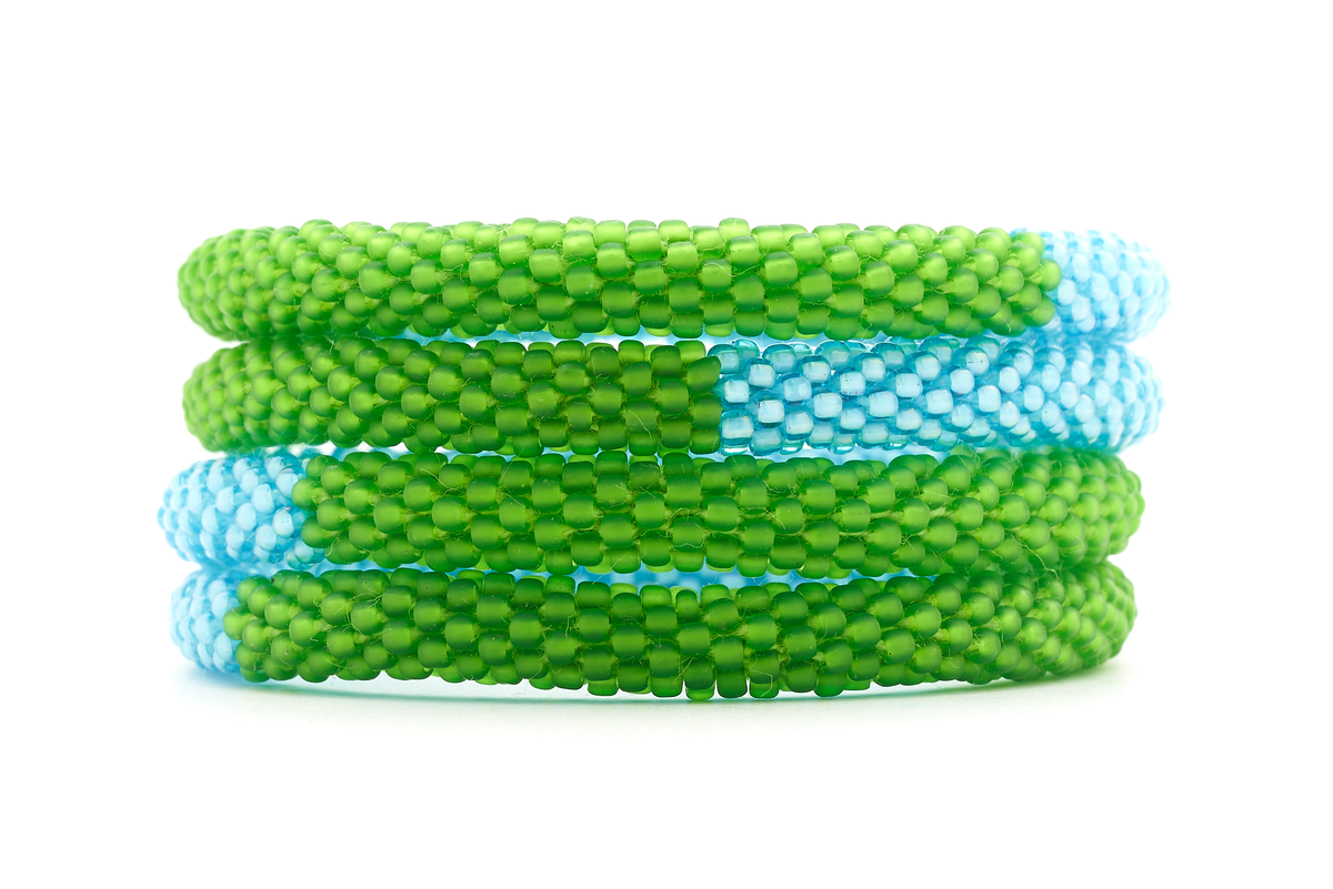 Sashka Co. Extended 8" Bracelet Blue / Matte Green Ocean Meadow Bracelet - Extended 8"