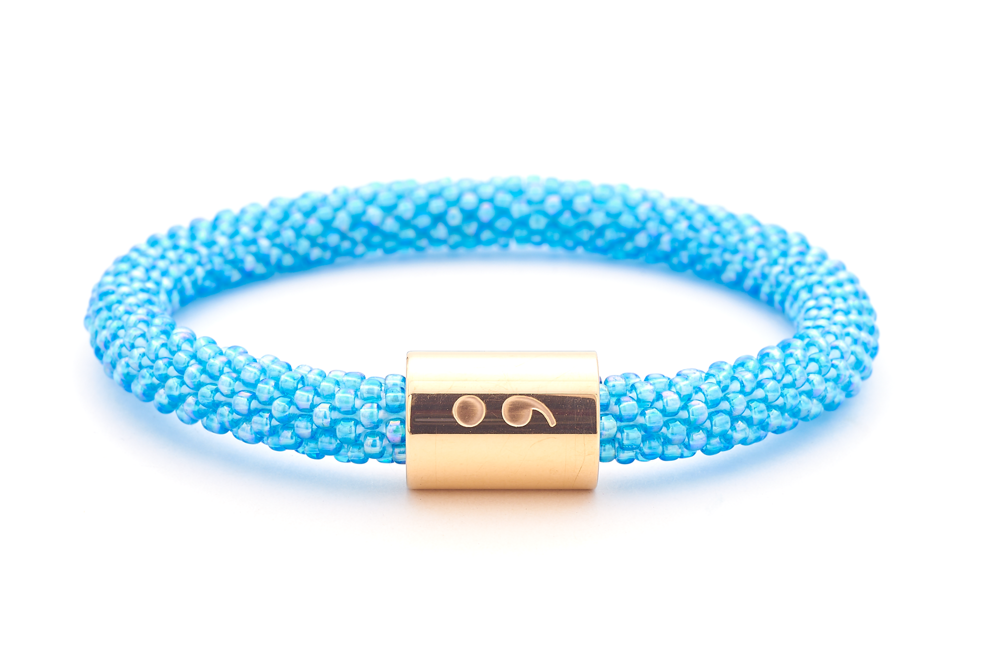 Sashka Co. Extended 8" Bracelet Blue / w Gold Semicolon Charm Semicolon Charm Bracelet - Extended 8"