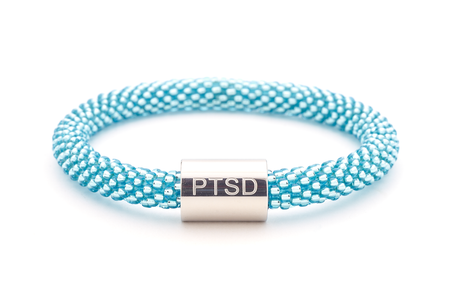 Sashka Co. Extended 8" Bracelet Blue / w Silver PTSD Charm PTSD Charm Bracelet - Extended 8"
