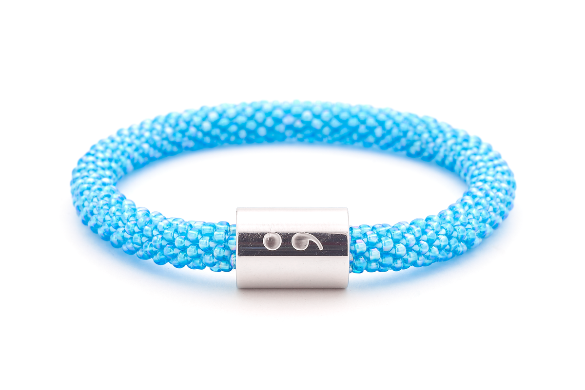 Sashka Co. Extended 8" Bracelet Blue /w Silver Semicolon Charm Semicolon Charm Bracelet - Extended 8"