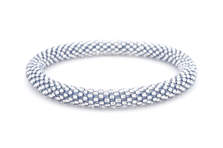 Sashka Co. Extended 8" Bracelet Clear Bead w/ Dark Blue Thread Clear Blue Sparkle Bracelet - Extended 8"