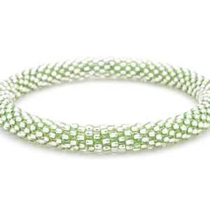 Sashka Co. Extended 8" Bracelet Clear Bead w/ Green Thread Green Diamond Sparkle Bracelet - Extended 8"