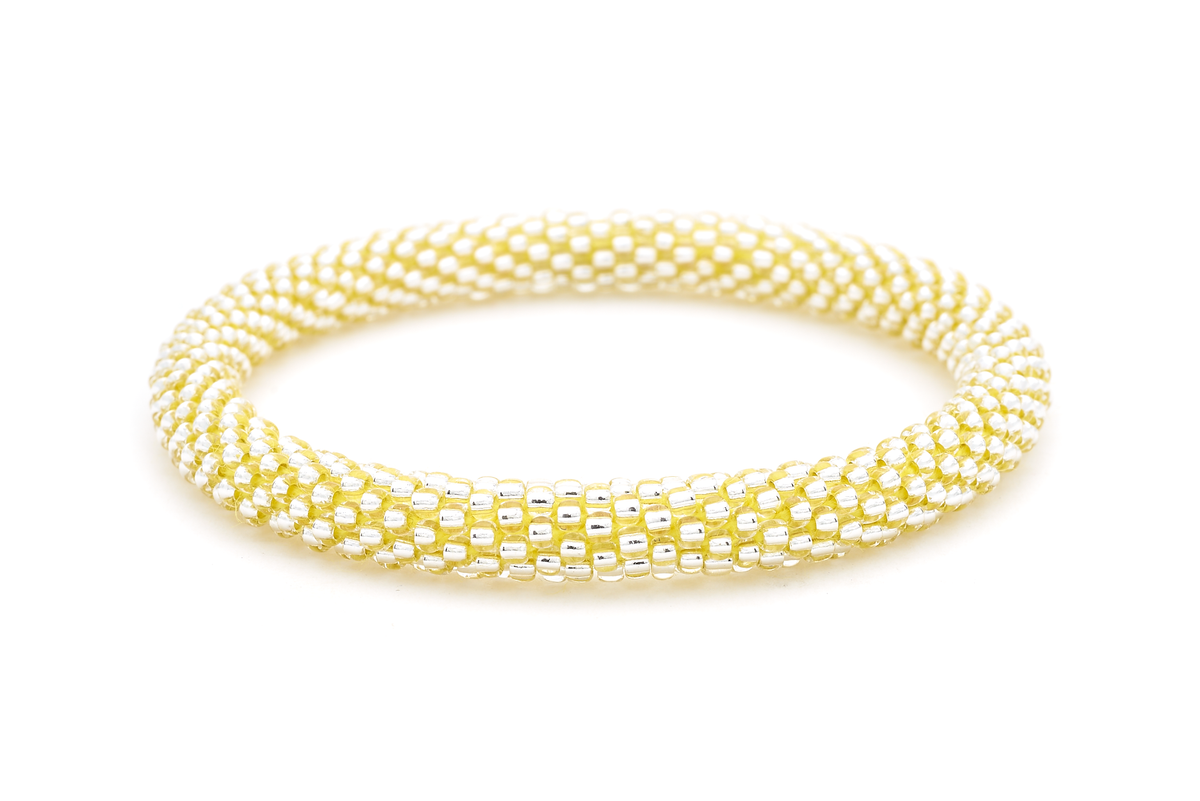 Sashka Co. Extended 8" Bracelet Clear Bead w/ Yellow Thread Yellow Diamond Sparkle Bracelet - Extended 8"