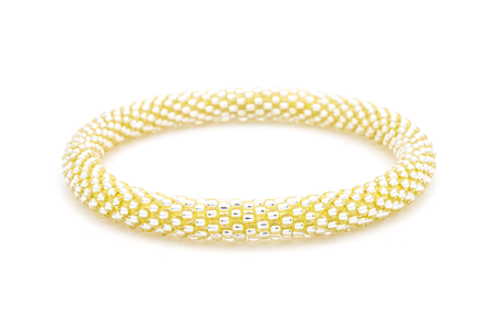 Sashka Co. Extended 8" Bracelet Clear Bead w/ Yellow Thread Yellow Diamond Sparkle Bracelet - Extended 8"